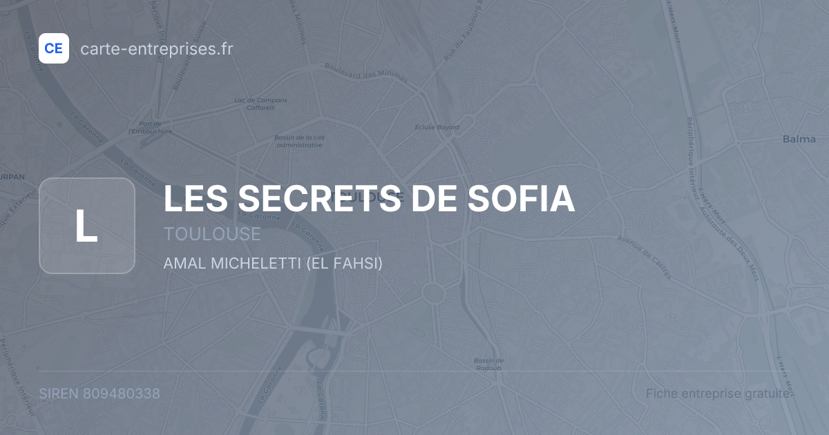 LES SECRETS DE SOFIA — 809480338 — fiche entreprise