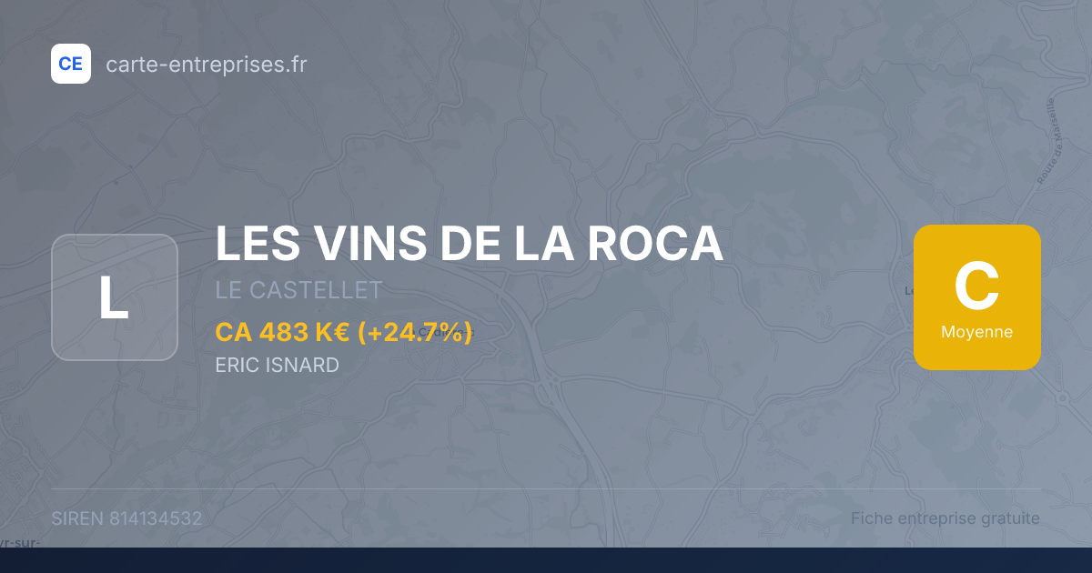 LES VINS DE LA ROCA — 814134532 — fiche entreprise