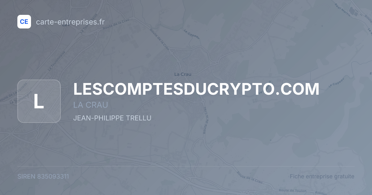 LESCOMPTESDUCRYPTO.COM — 835093311 — fiche entreprise