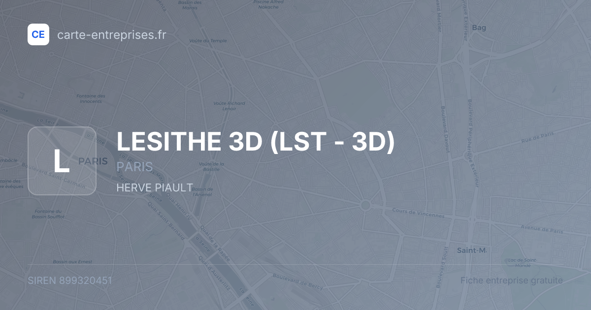 LESITHE 3D (LST - 3D) — 899320451 — fiche entreprise