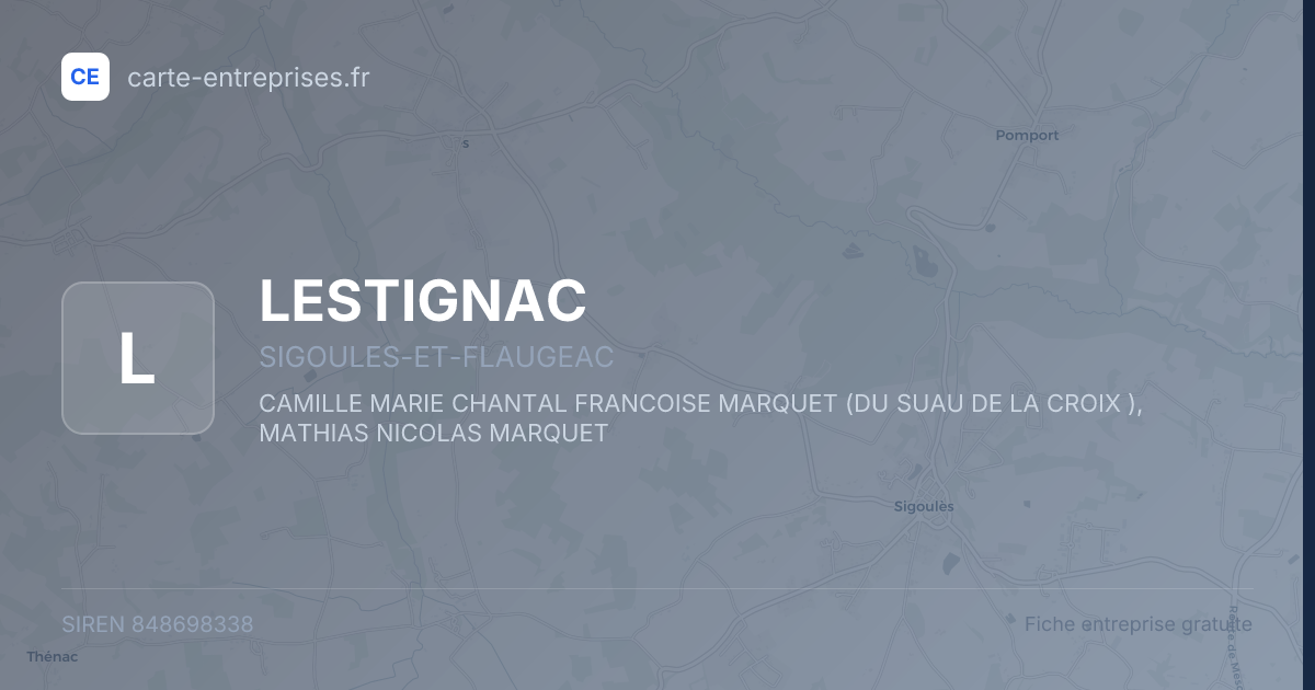 LESTIGNAC — 848698338 — fiche entreprise