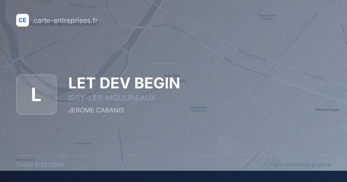 LET DEV BEGIN — 812531945 — fiche entreprise