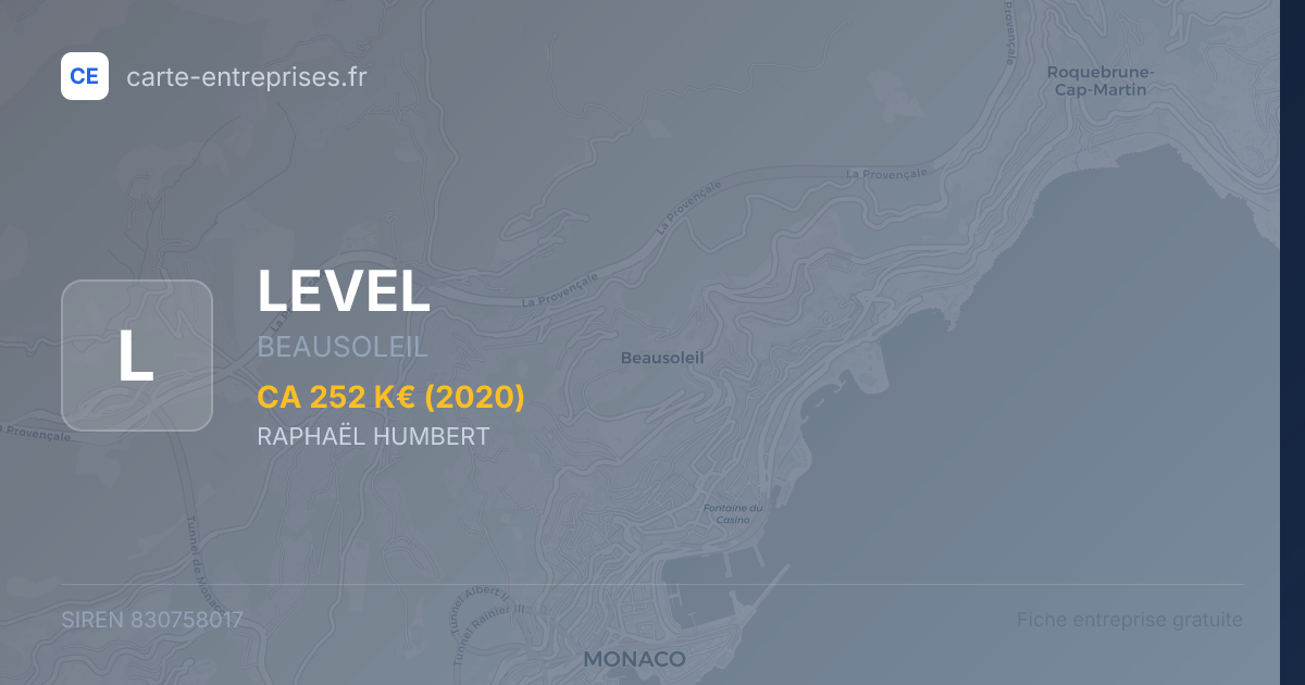 LEVEL — 830758017 — fiche entreprise