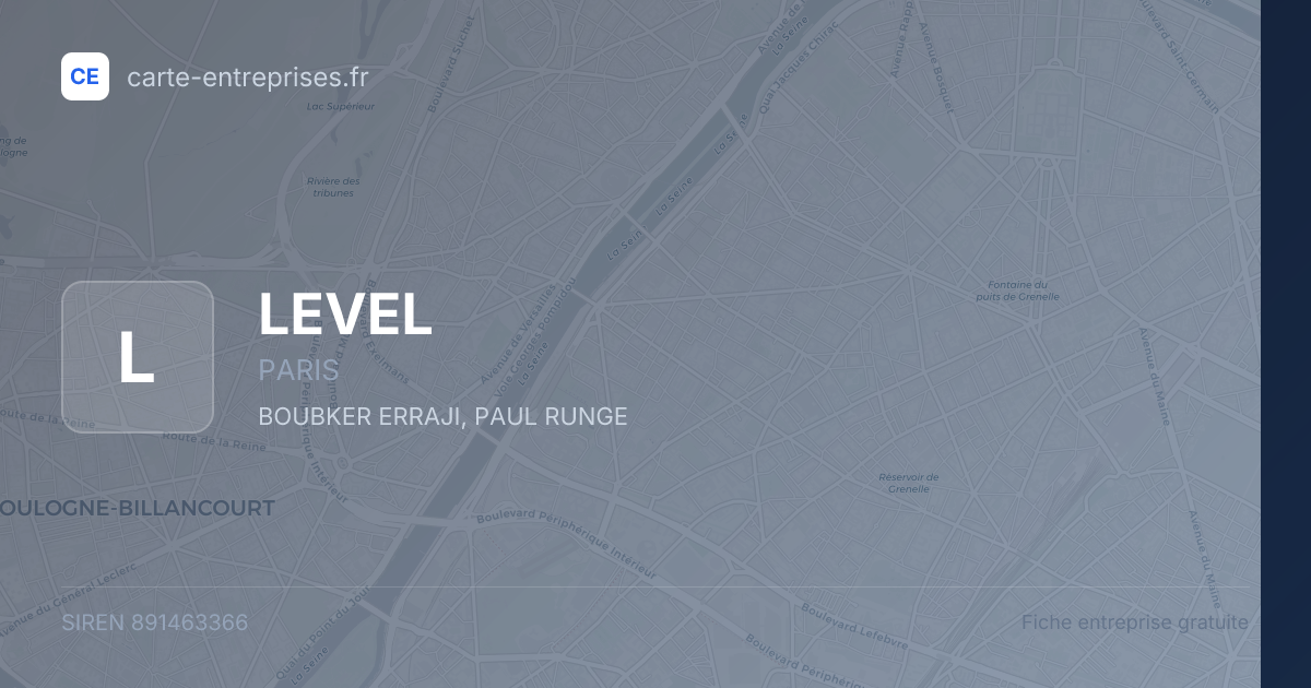 LEVEL — 891463366 — fiche entreprise