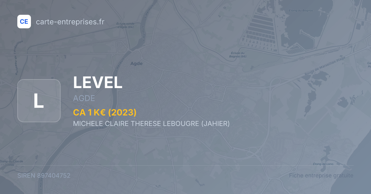 LEVEL — 897404752 — fiche entreprise
