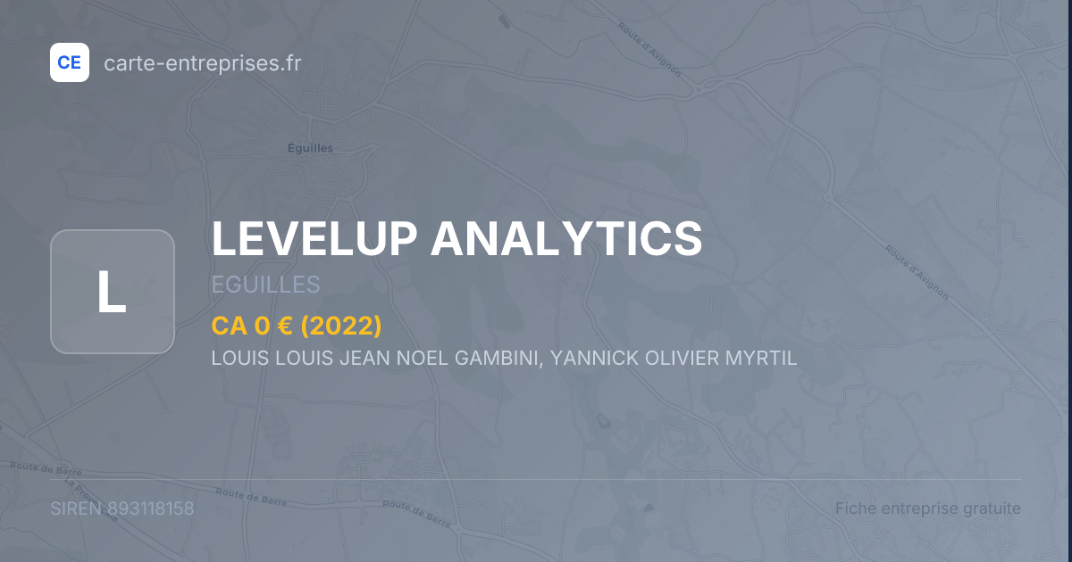 LEVELUP ANALYTICS — 893118158 — fiche entreprise