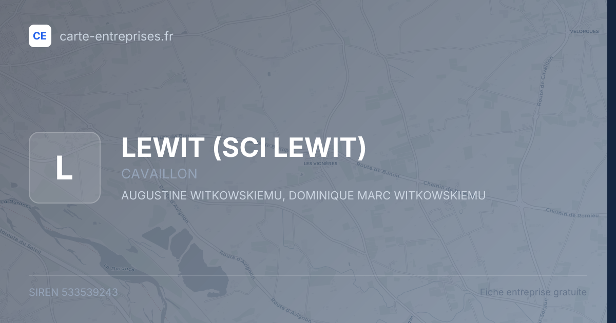 LEWIT (SCI LEWIT) — 533539243 — fiche entreprise