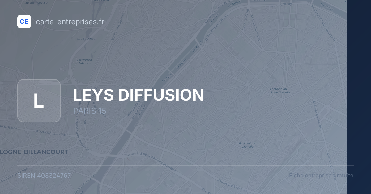 LEYS DIFFUSION — 403324767 — fiche entreprise