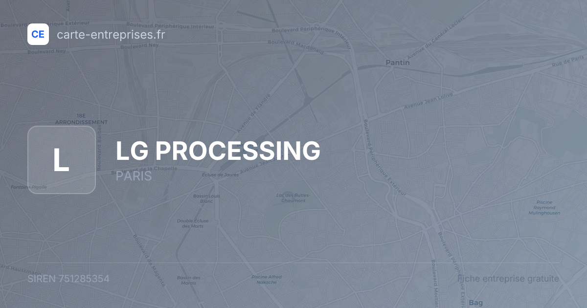 LG PROCESSING — 751285354 — fiche entreprise