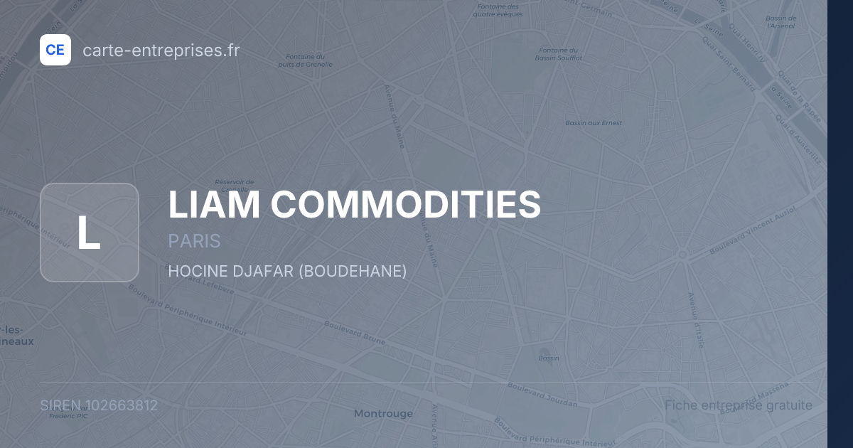LIAM COMMODITIES — 102663812 — fiche entreprise