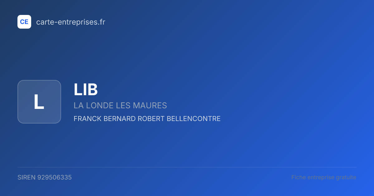 LIB — 929506335 — fiche entreprise
