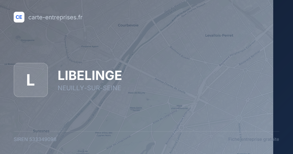 LIBELINGE — 533349098 — fiche entreprise