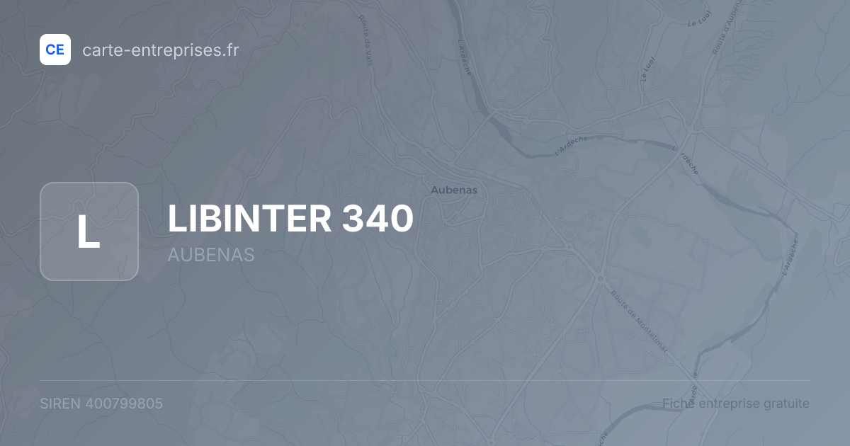 LIBINTER 340 — 400799805 — fiche entreprise