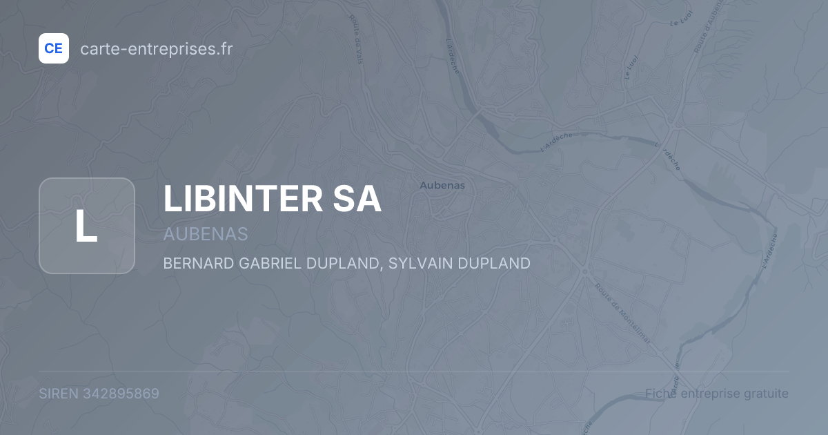 LIBINTER SA — 342895869 — fiche entreprise