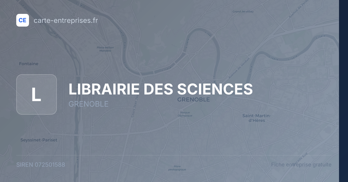 LIBRAIRIE DES SCIENCES — 072501588 — fiche entreprise