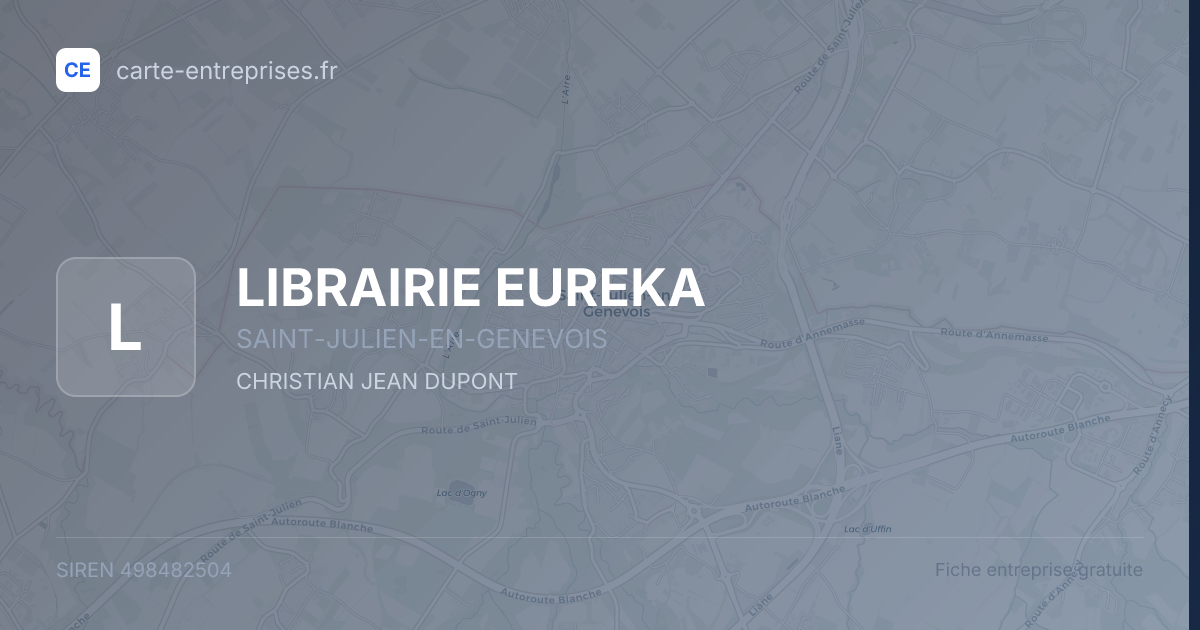LIBRAIRIE EUREKA — 498482504 — fiche entreprise