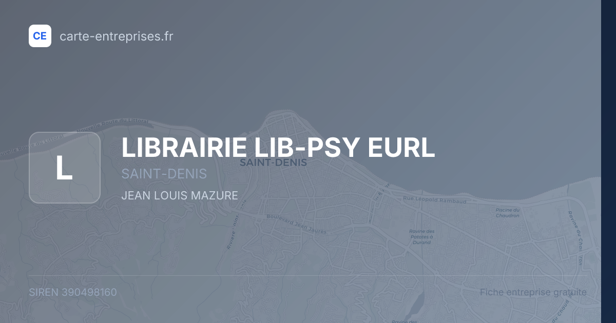 LIBRAIRIE LIB-PSY EURL — 390498160 — fiche entreprise