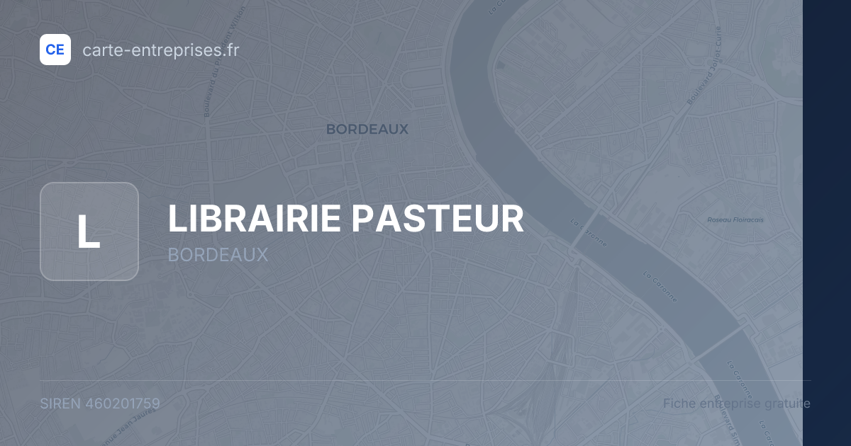 LIBRAIRIE PASTEUR — 460201759 — fiche entreprise