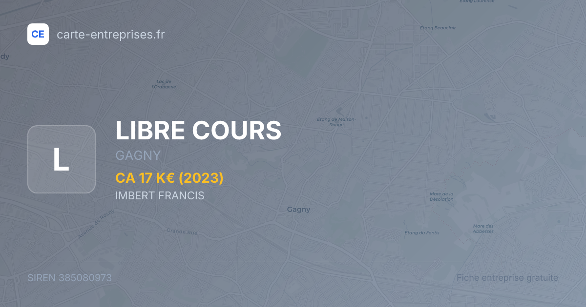 LIBRE COURS — 385080973 — fiche entreprise