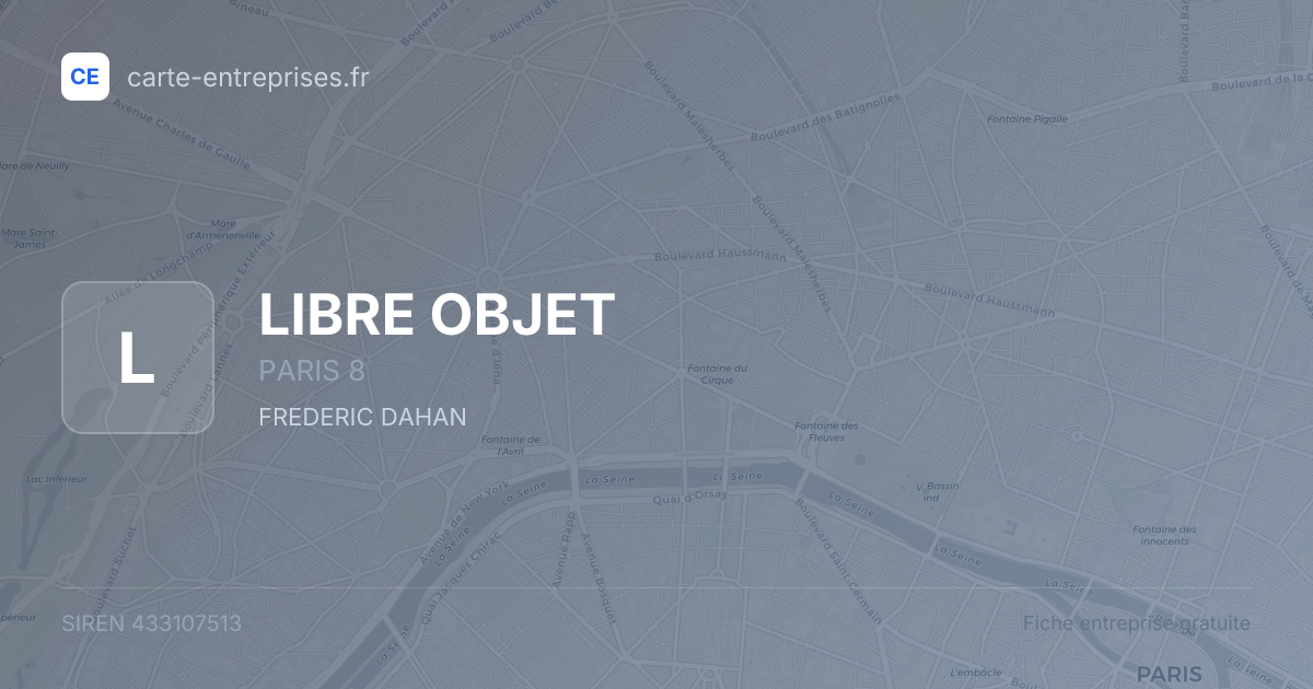 LIBRE OBJET — 433107513 — fiche entreprise