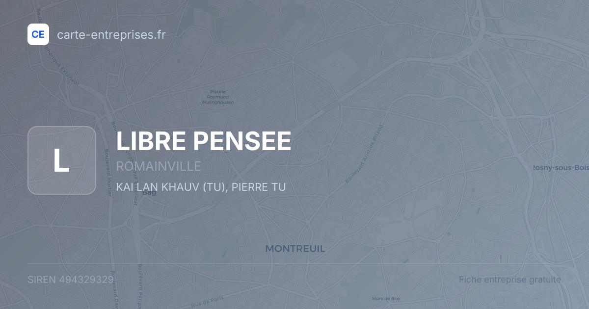 LIBRE PENSEE — 494329329 — fiche entreprise
