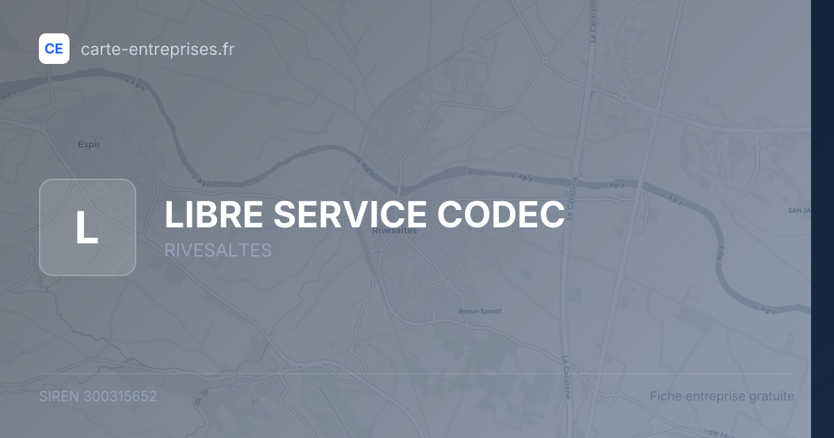 LIBRE SERVICE CODEC — 300315652 — fiche entreprise
