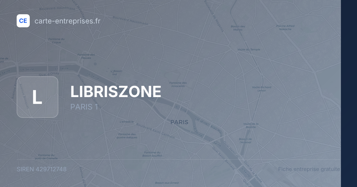 LIBRISZONE — 429712748 — fiche entreprise
