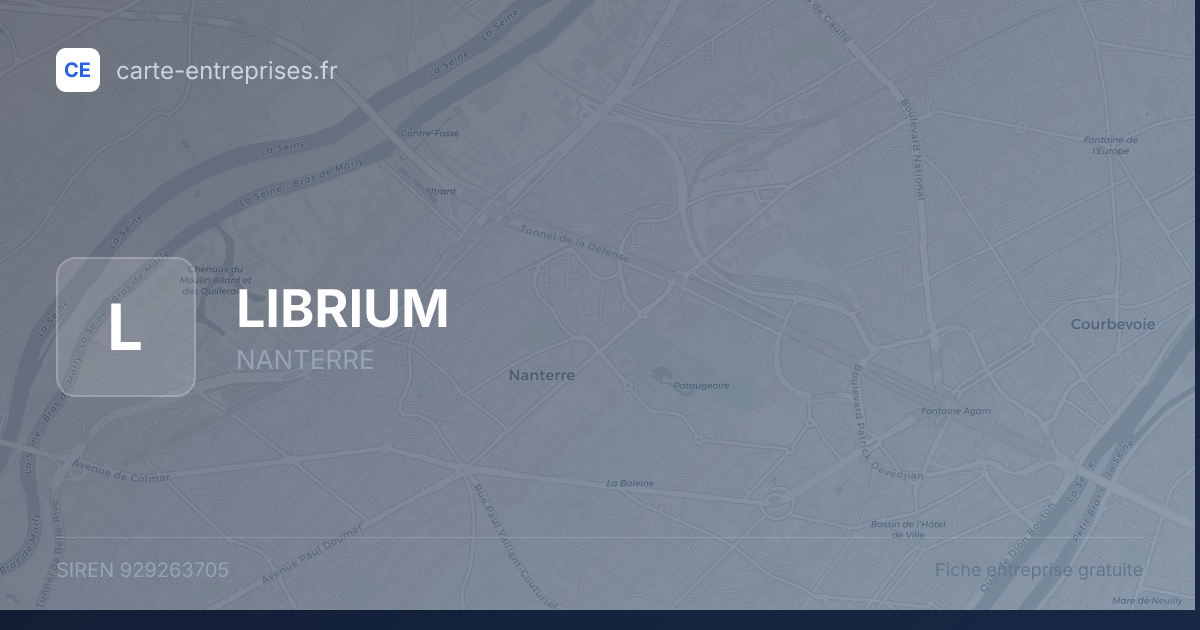 LIBRIUM — 929263705 — fiche entreprise