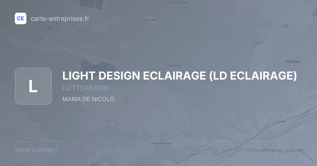 LIGHT DESIGN ECLAIRAGE (LD ECLAIRAGE) — 533101671 — fiche entreprise