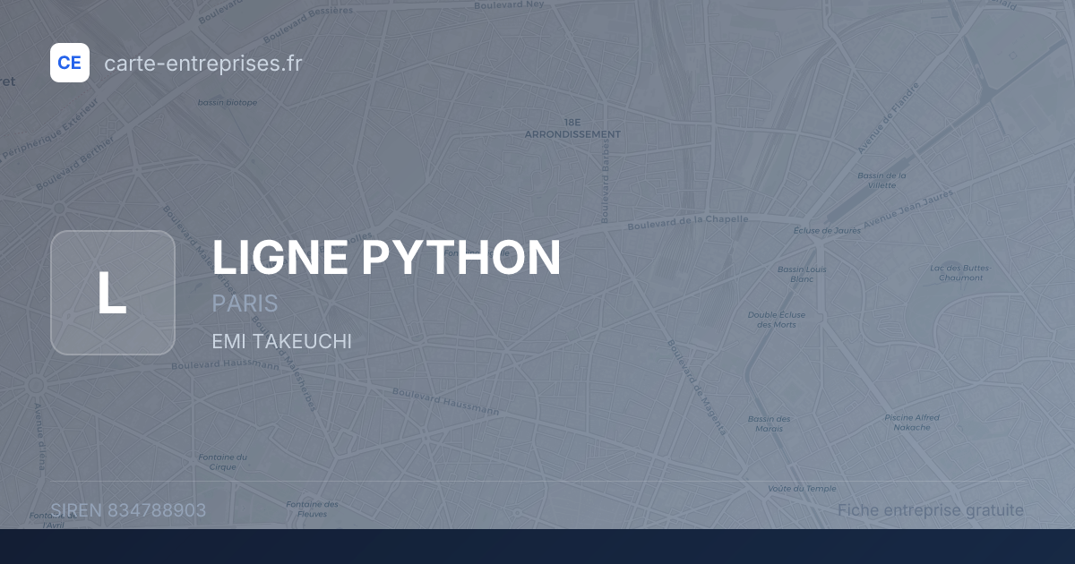 LIGNE PYTHON — 834788903 — fiche entreprise