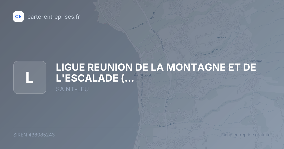 LIGUE REUNION DE LA MONTAGNE ET DE L'ESCALADE (LRFFME) — 438085243 — fiche entreprise