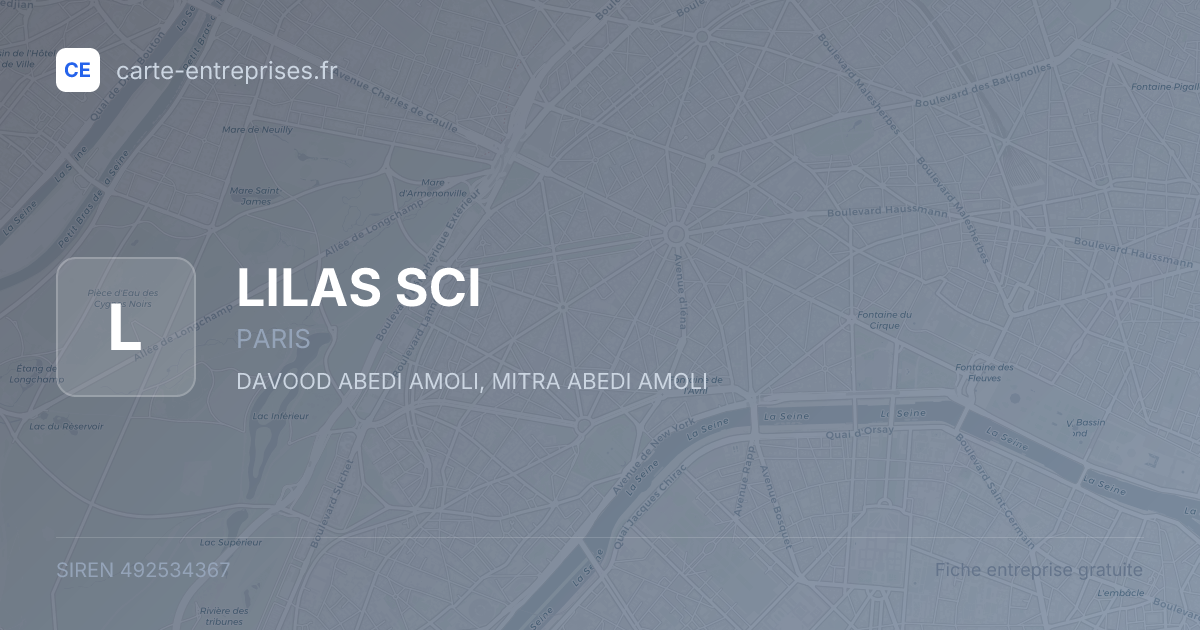 LILAS SCI — 492534367 — fiche entreprise