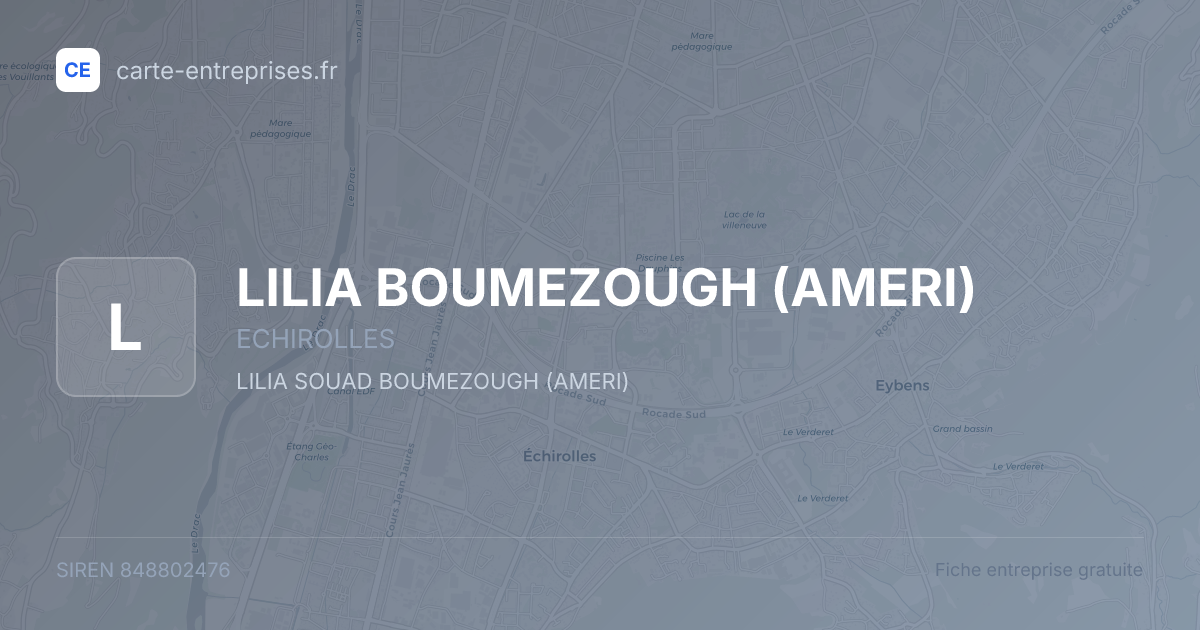 LILIA BOUMEZOUGH (AMERI) — 848802476 — fiche entreprise