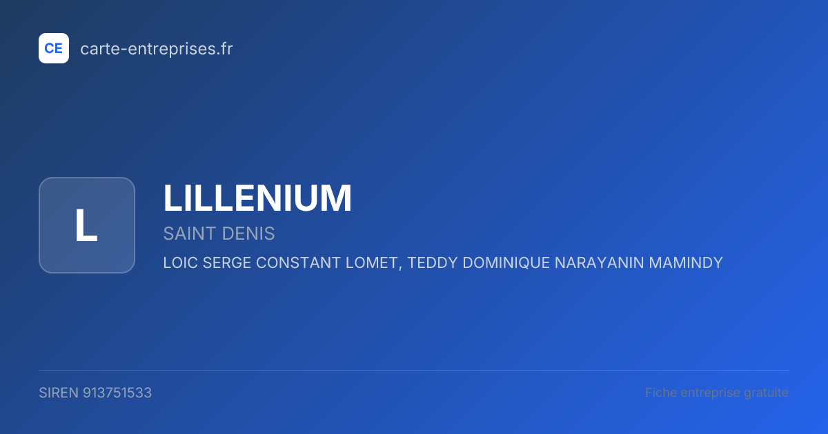 LILLENIUM — 913751533 — fiche entreprise