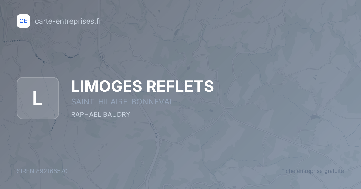 LIMOGES REFLETS — 892166570 — fiche entreprise