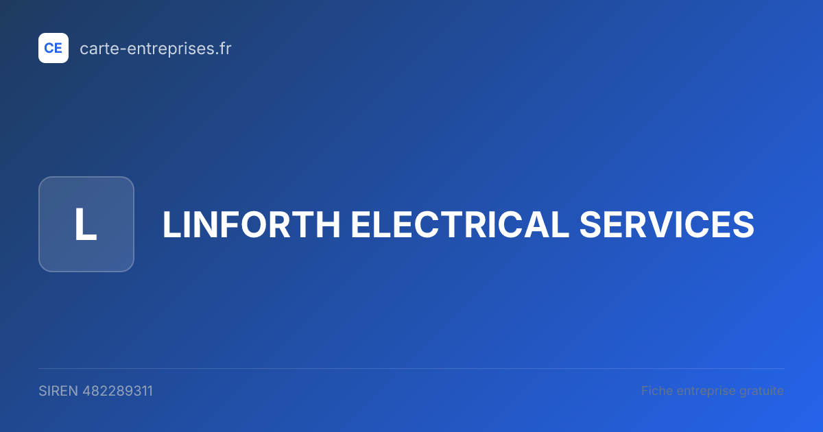 LINFORTH ELECTRICAL SERVICES — 482289311 — fiche entreprise