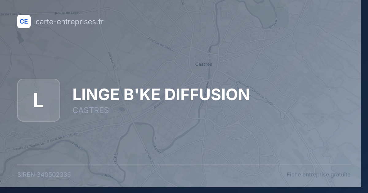 LINGE B'KE DIFFUSION — 340502335 — fiche entreprise