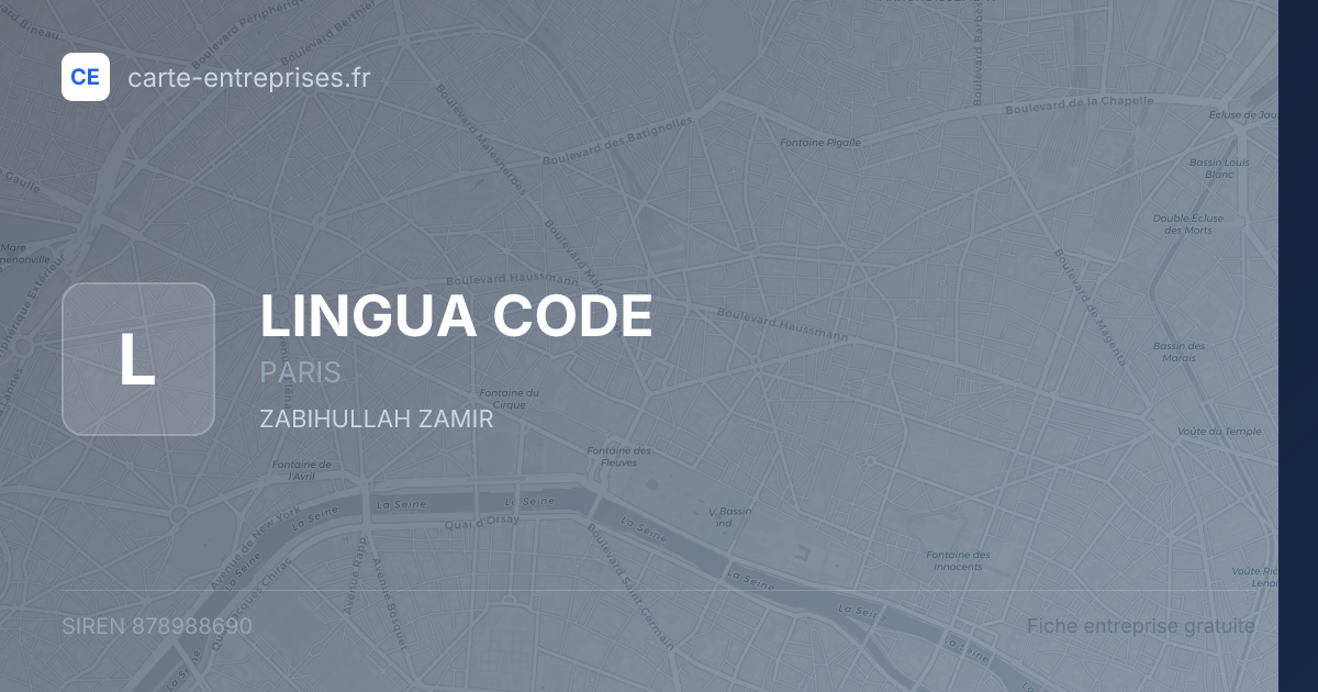 LINGUA CODE — 878988690 — fiche entreprise