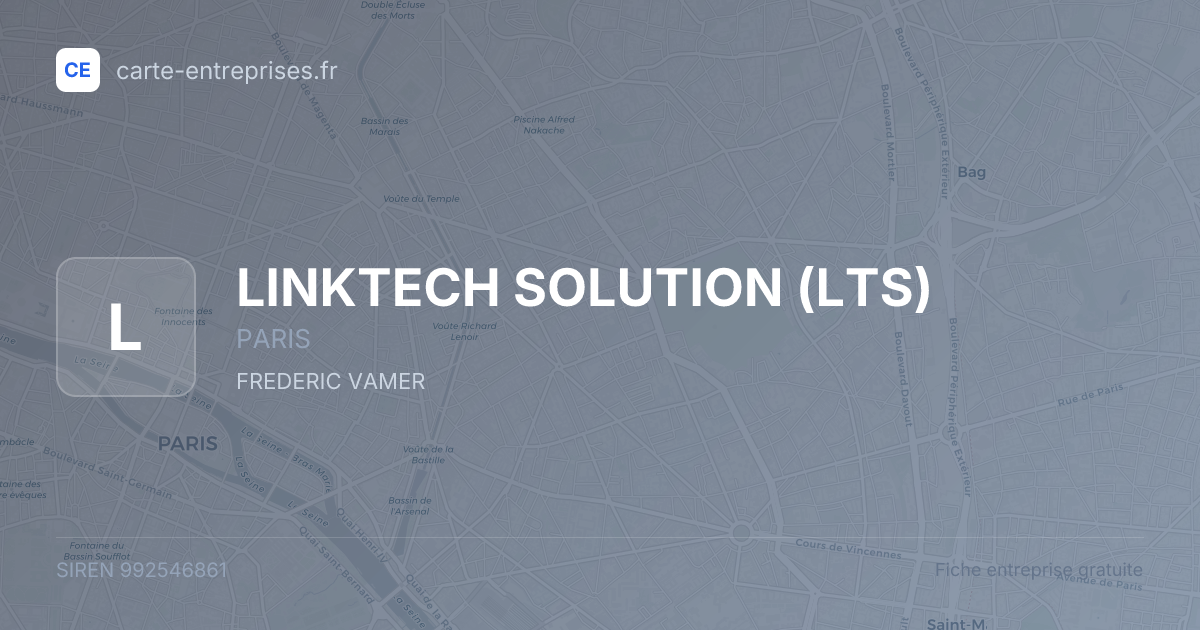 LINKTECH SOLUTION (LTS) — 992546861 — fiche entreprise