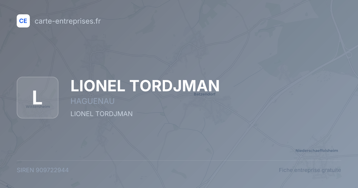 LIONEL TORDJMAN — 909722944 — fiche entreprise