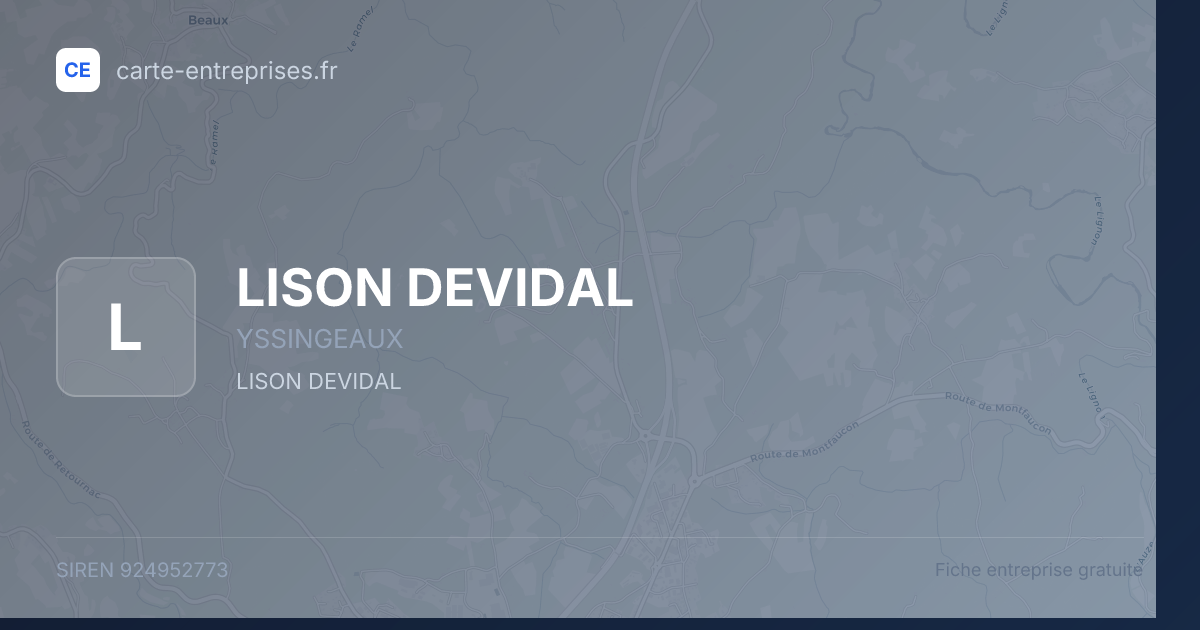 LISON DEVIDAL — 924952773 — fiche entreprise