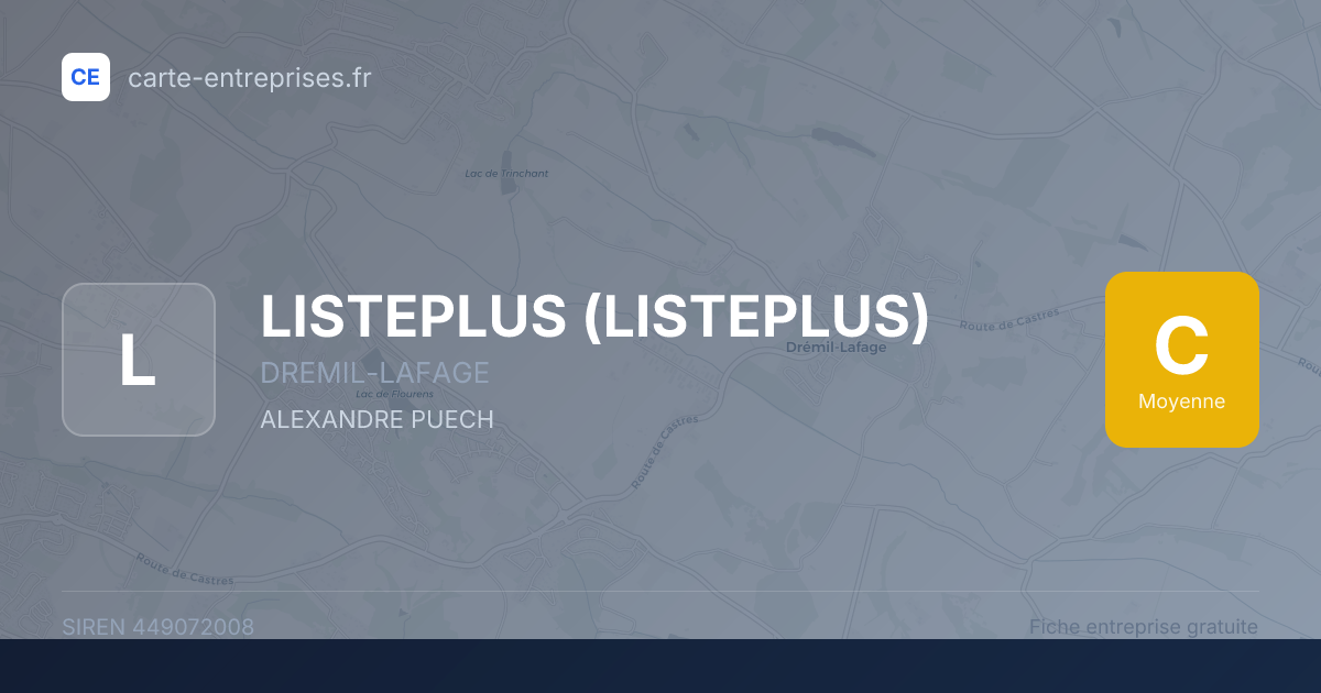 LISTEPLUS — 449072008 — fiche entreprise