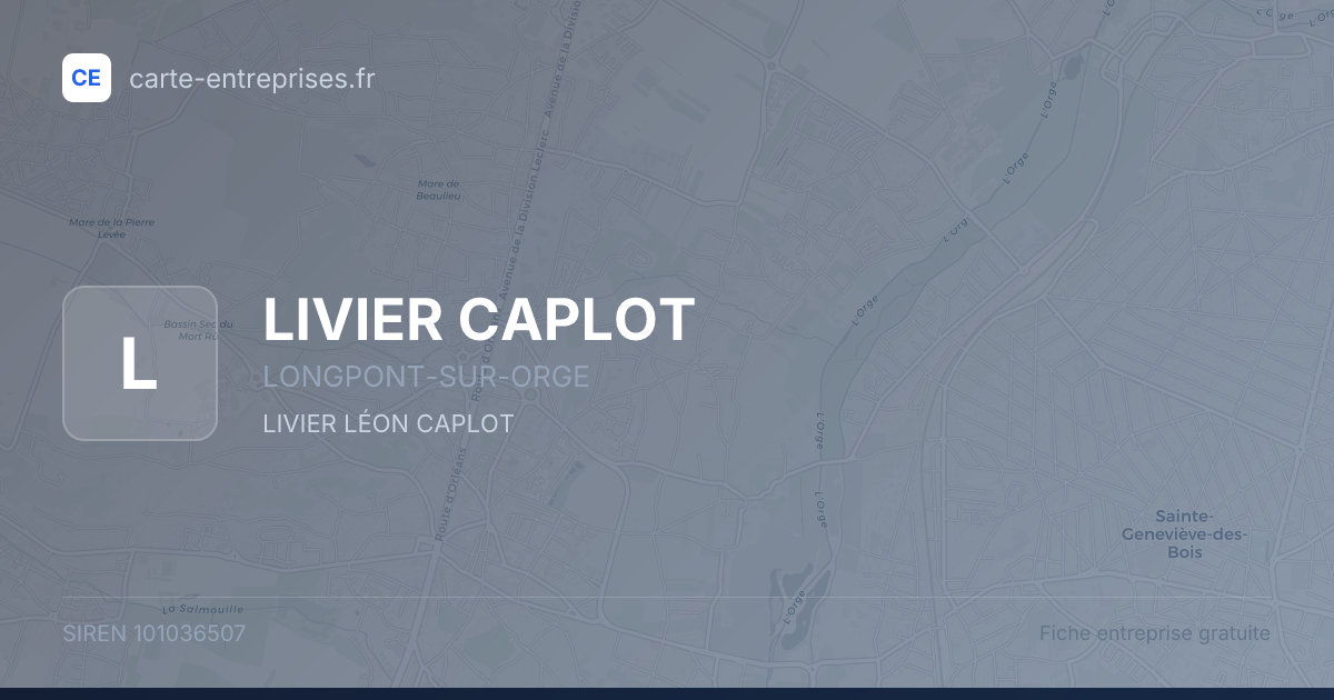 LIVIER CAPLOT — 101036507 — fiche entreprise