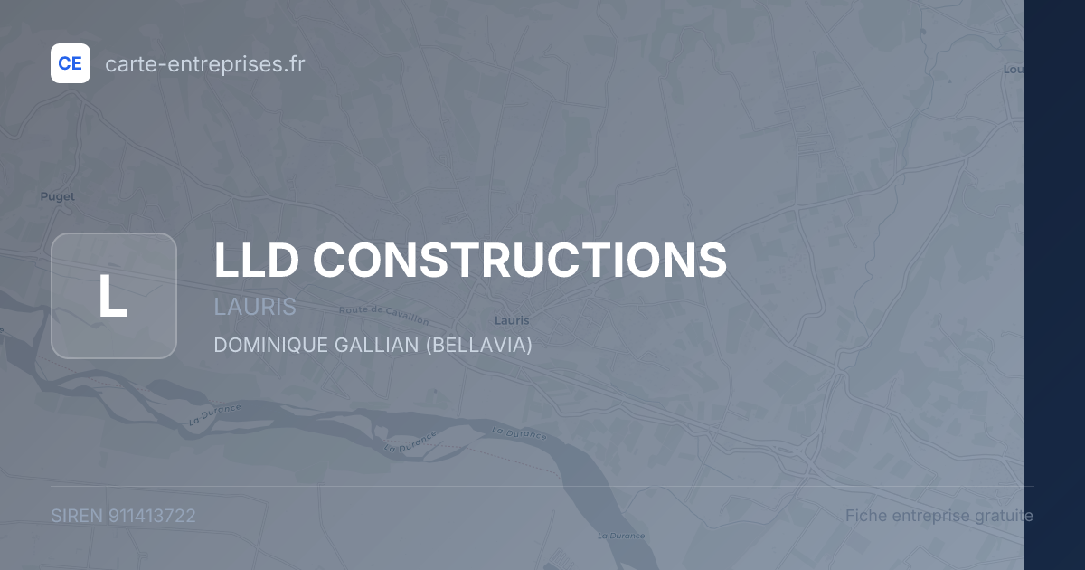 LLD CONSTRUCTIONS — 911413722 — fiche entreprise