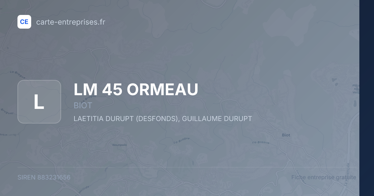 LM 45 ORMEAU — 883231656 — fiche entreprise