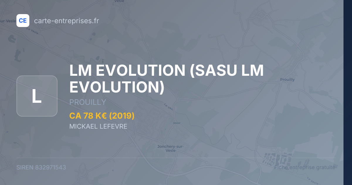 LM EVOLUTION (SASU LM EVOLUTION) — 832971543 — fiche entreprise