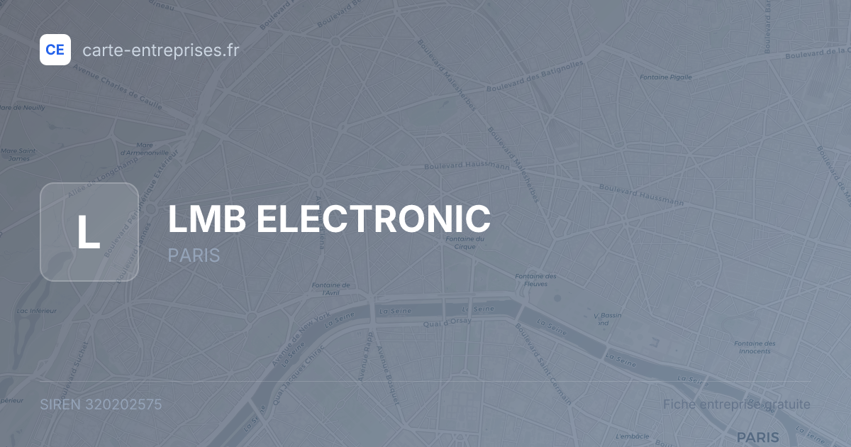 LMB ELECTRONIC — 320202575 — fiche entreprise
