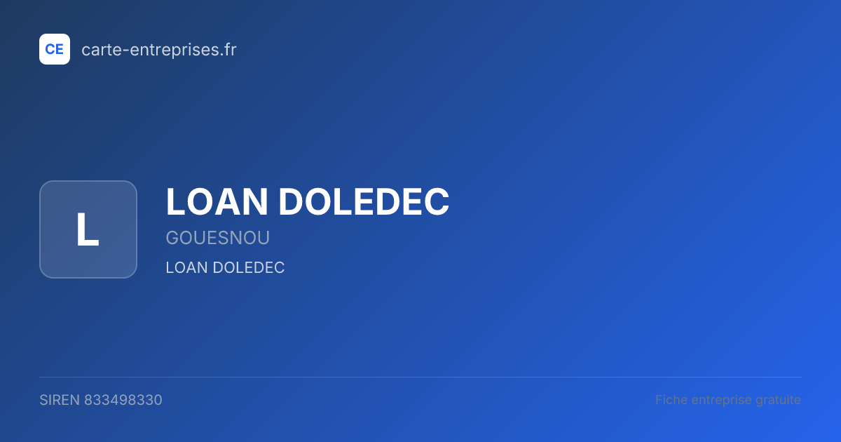 LOAN DOLEDEC — 833498330 — fiche entreprise