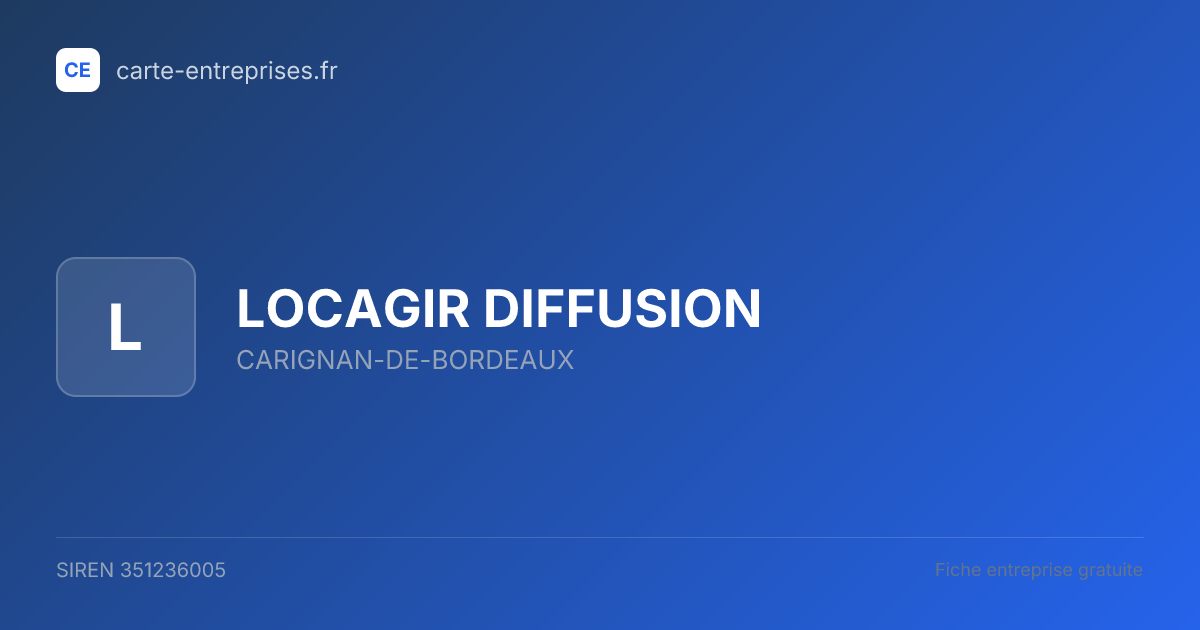 LOCAGIR DIFFUSION — 351236005 — fiche entreprise