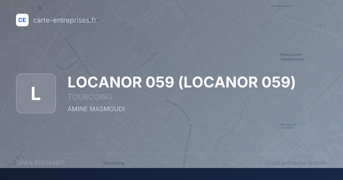 LOCANOR 059 — 928204817 — fiche entreprise